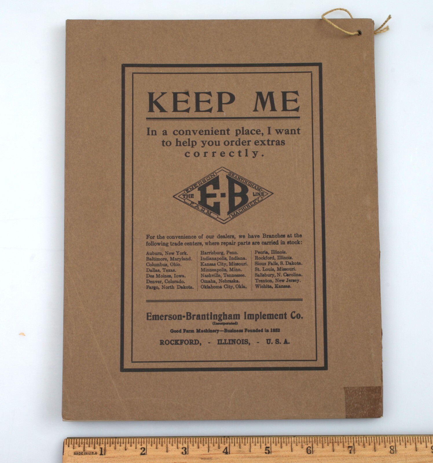 Vintage 1920 Emerson Brantingham Implement Plows & Harrows Catalog Rockford IL