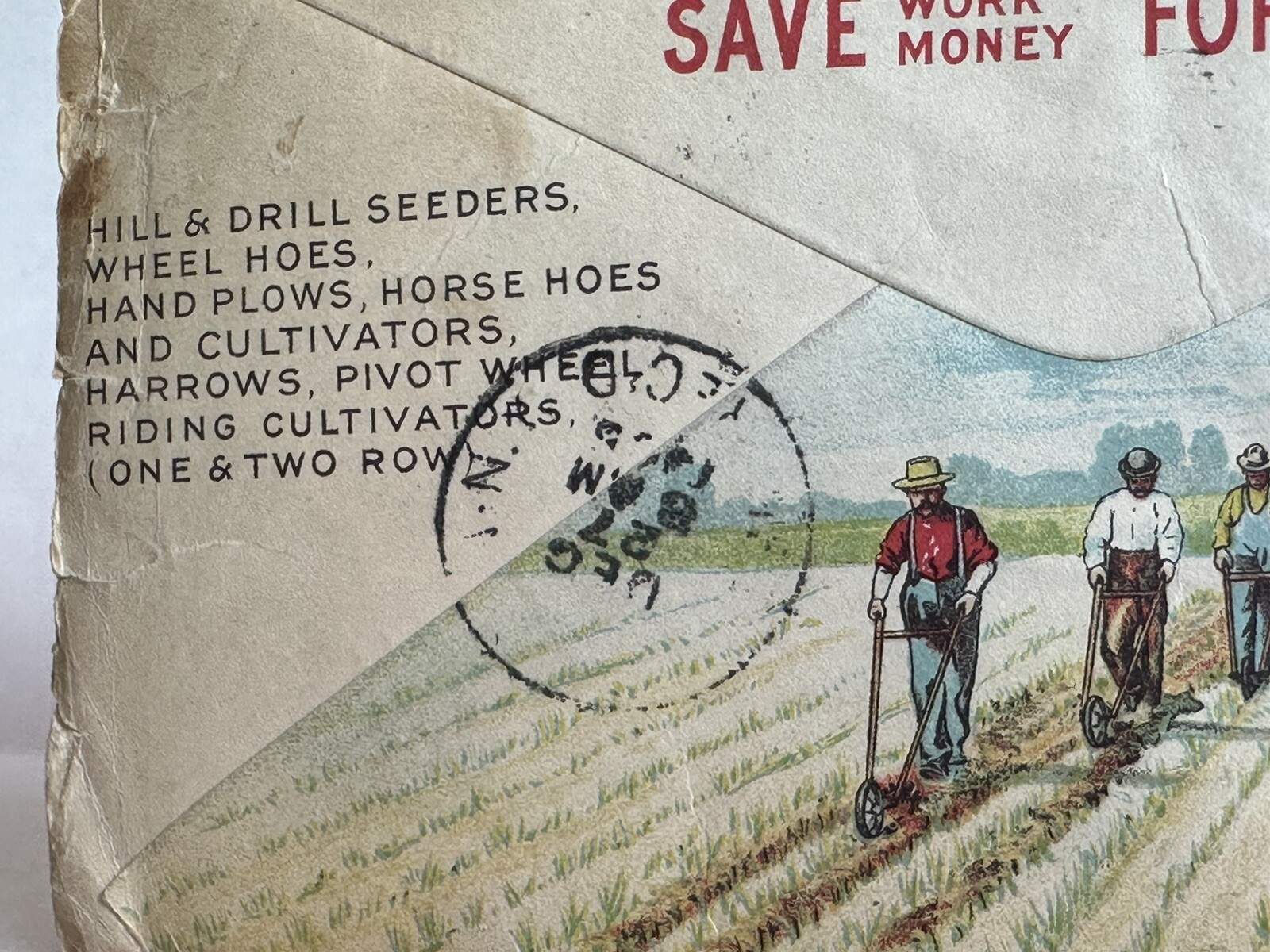 Vintage Planet Jr Farm Plow Hoe Cultivator Seed Antique Color Advertising Cover