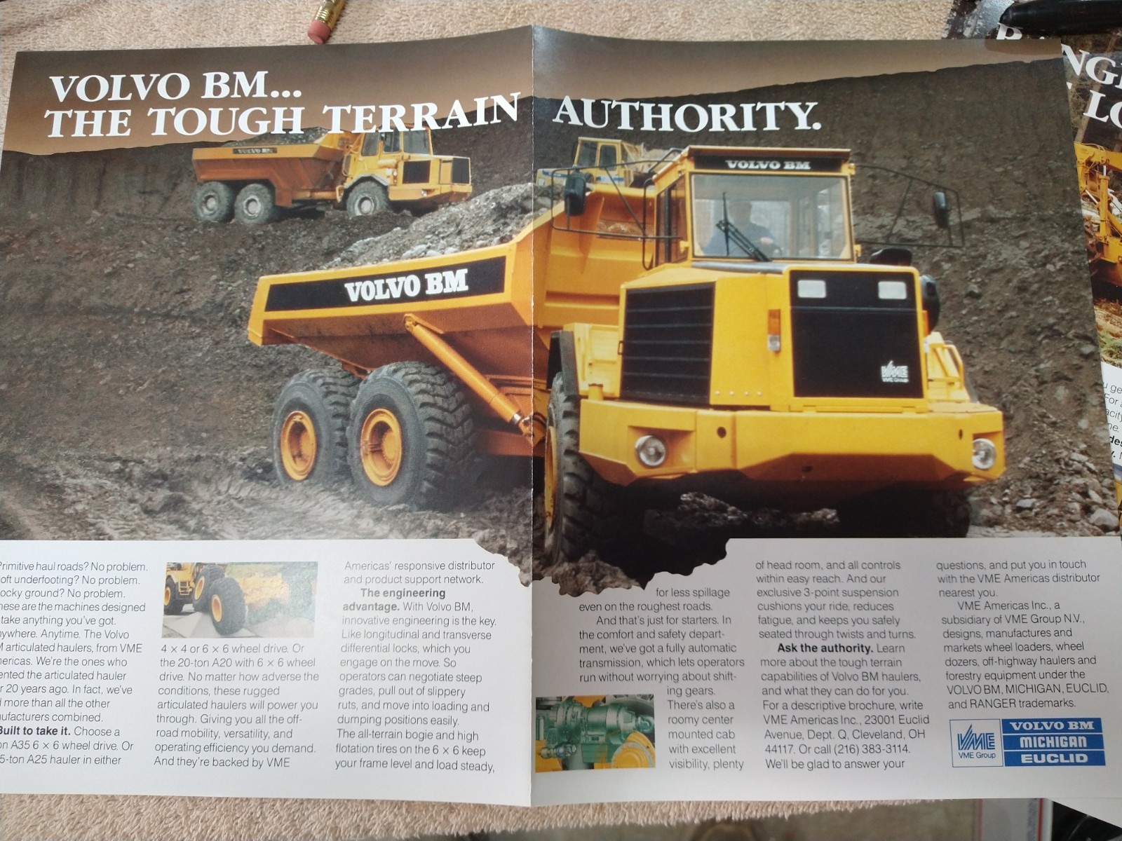 -Vintage- VME Advertisement Brochure. Volvo BM Articulated Hauler