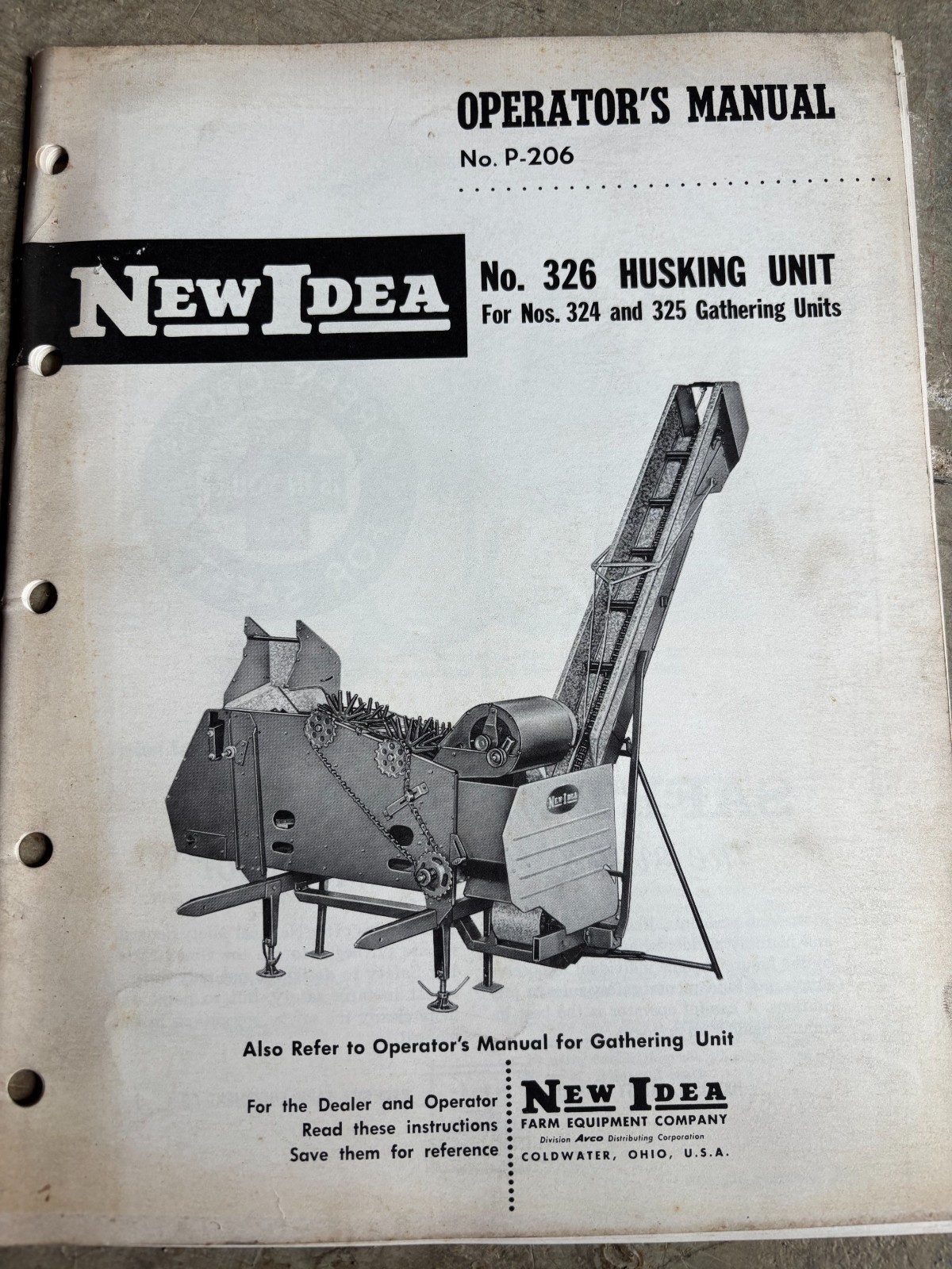 New Idea No. 326 Husking Unit Operator&rsquo;s Manual AMIL26