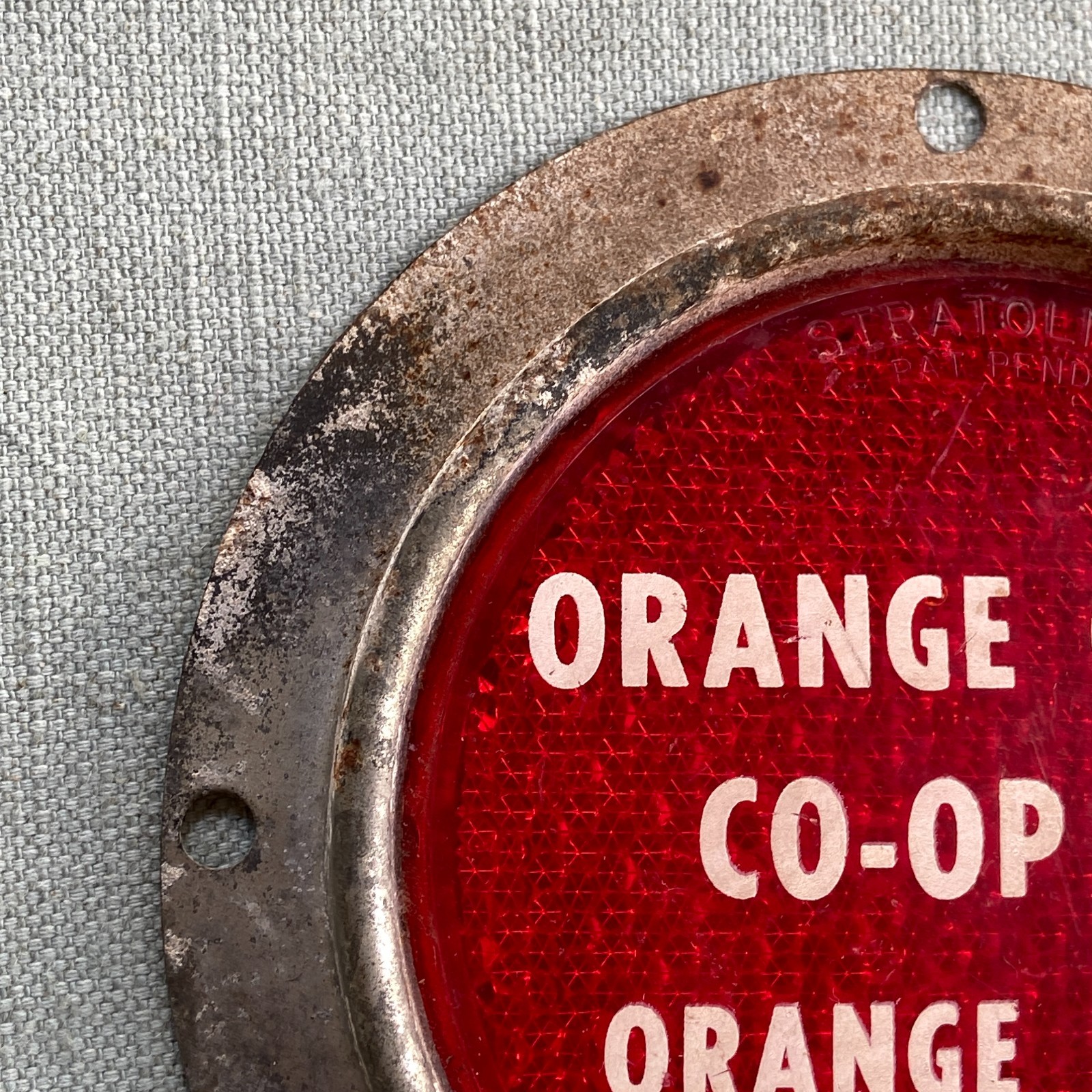 Orange Grove Texas Co-Op Cotton Gin Stratolite Reflector Tractor Truck Red 5.5”