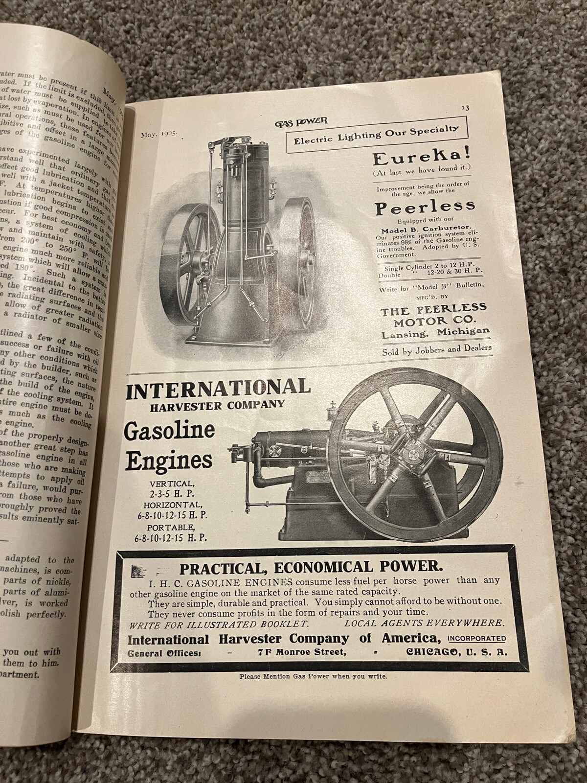 May 1905 GASPOWER Magazine Farm Advertising St Joseph, MI Hit & Miss Engines