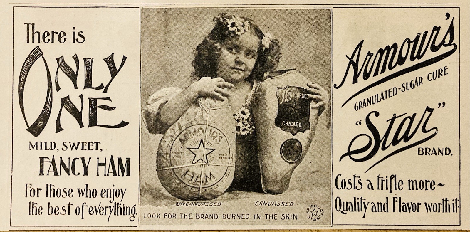 1896 AD.(PC10)~ARMOUR’S “STAR” BRAND FANCY HAMS