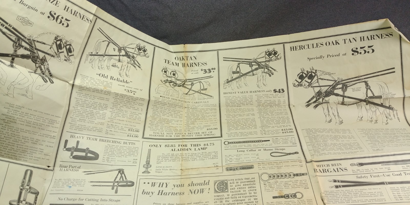 1920s Aniser Mercantile St Joseph Missouri Fold Out Ad Harness Hardware Antique