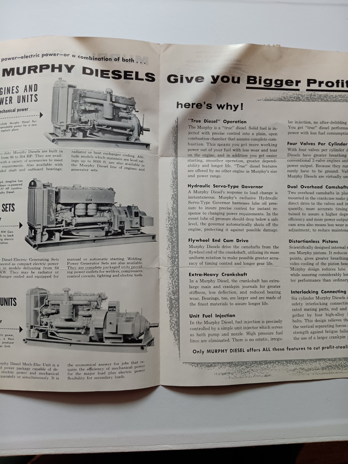 Vintage Murphy Diesel Engines Sales Mailer Advertising Wisconsin 1950s