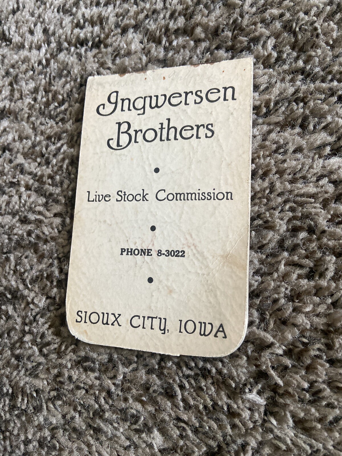 Vintage 1930’s Ingwersen Brothers Stock Yards Pocket Notebook Iowa Cattle Sheep