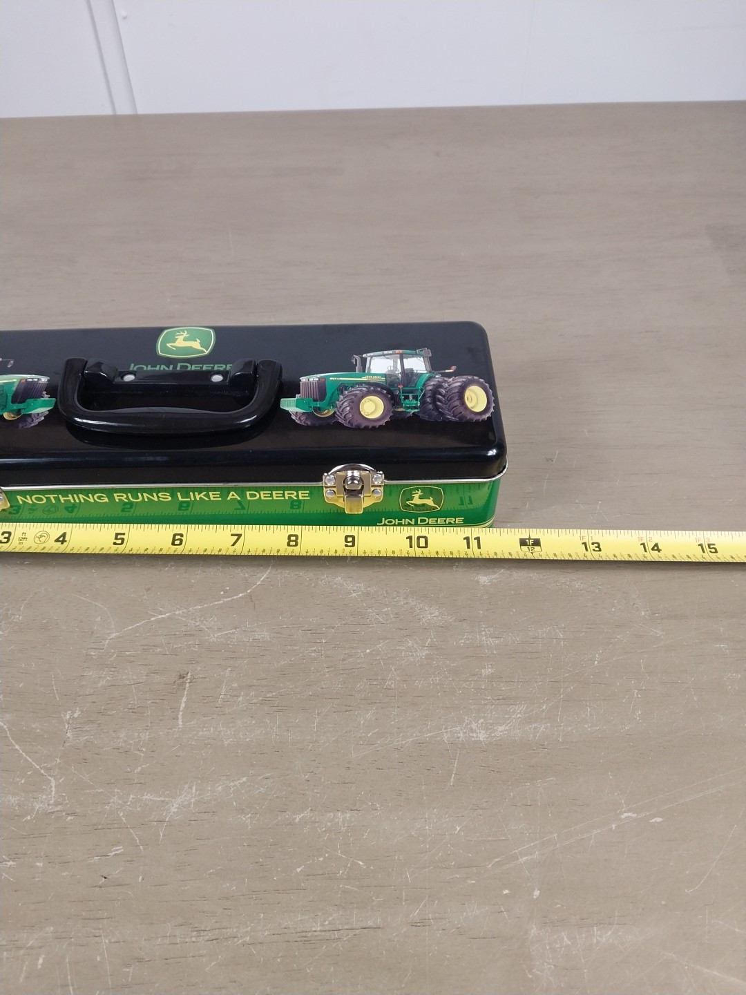 John Deere Tin Locking Carrying Case Pencil Case Tractor Collector