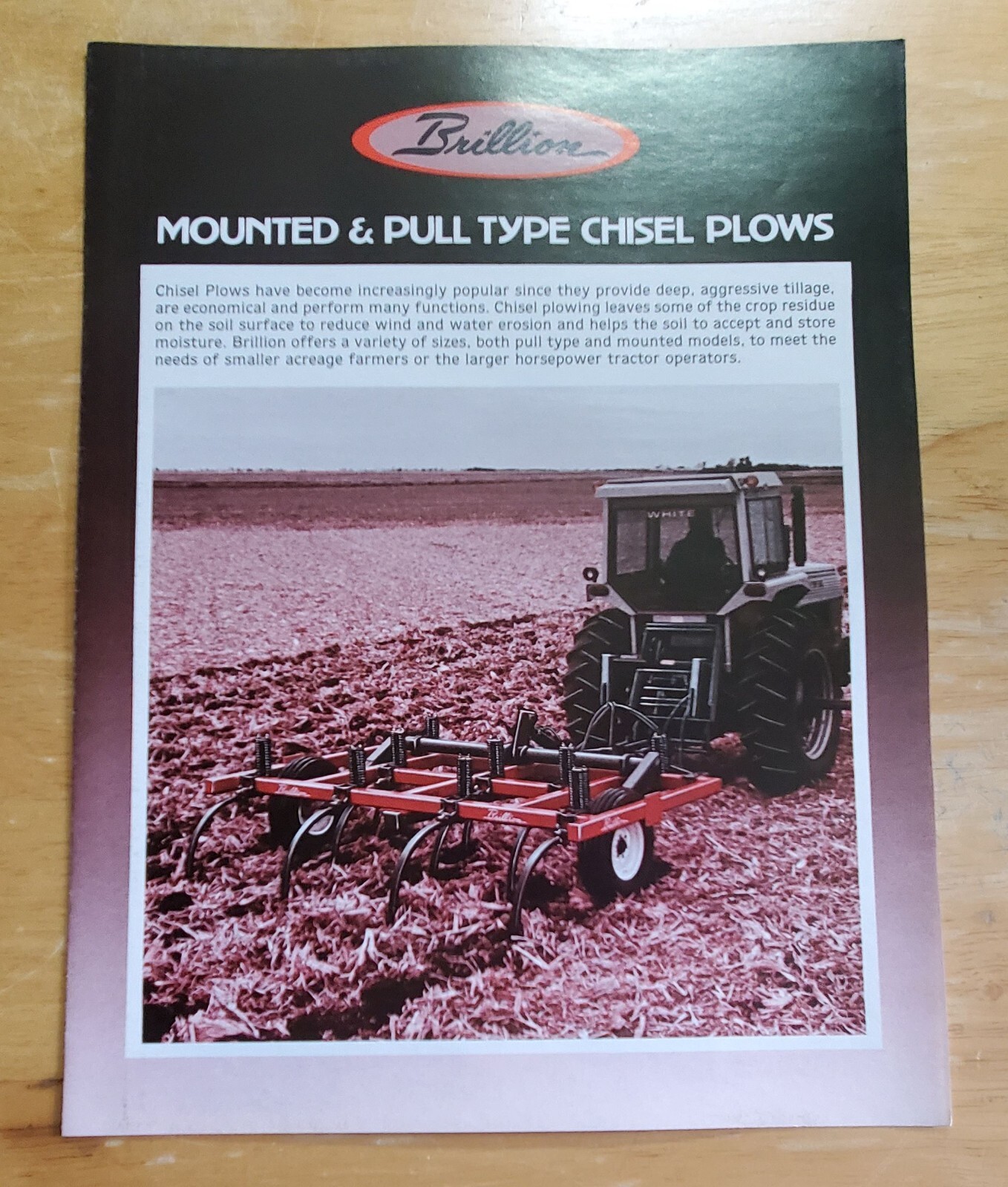 Brillion Mounted & Pull Type Chisel Plows Sales Brochure Pamphlet Specifications