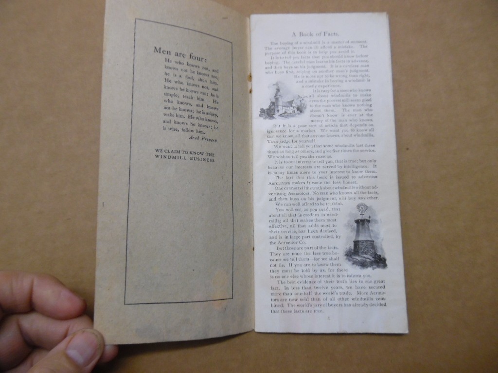 1901 AEROMOTOR Windmill Catalog Antique Original