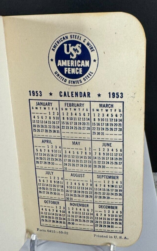 Vintage 1953 USS American Steel & Wire Hammond Lumber Co. Hammond IL Memo Book
