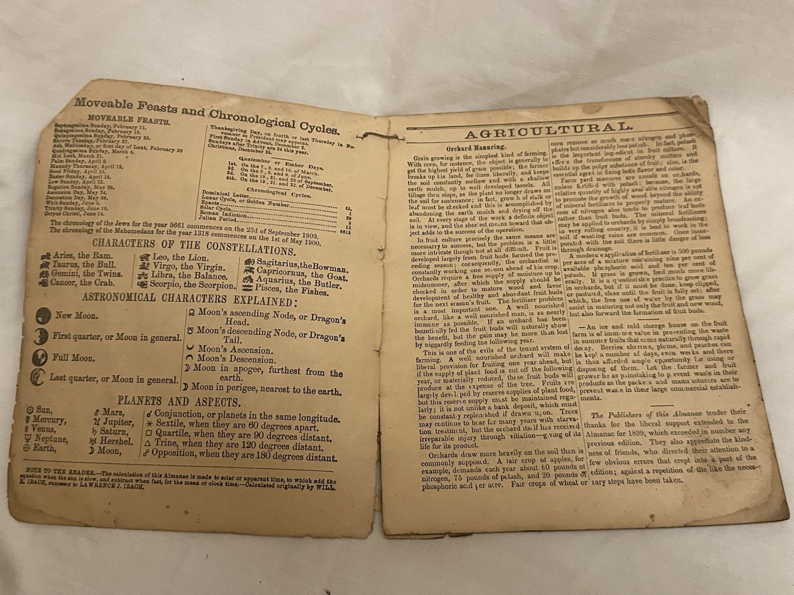 Lot 5 Antique Almanacs 1900-1907 Lancaster PA & Frederick MD + 1979 Newport PA