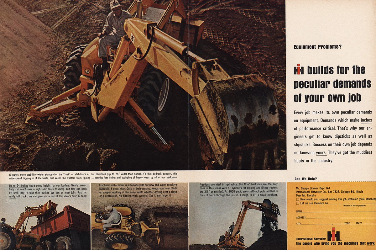 1964 International Harvester: Builds for the Peculiar Demands Vintage Print Ad