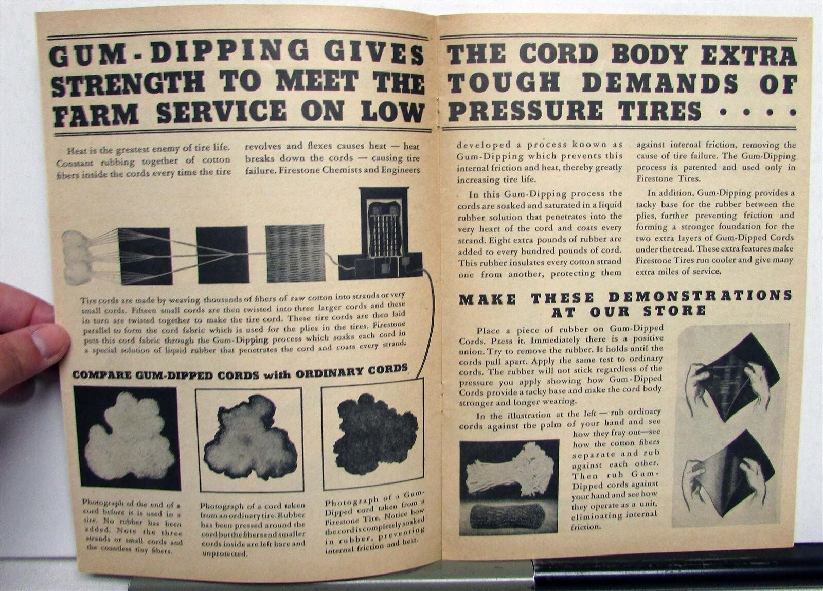 1935 Firestone Tractor Tires Chart Specifications Agriculture Sales Catalog