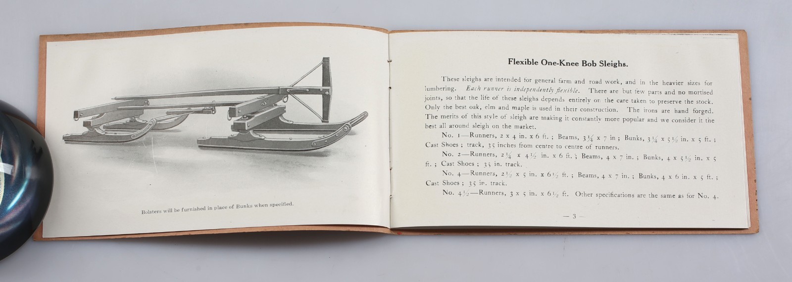 Vintage Bob Sleighs Catalog Evans Manufacturing Co. Hammond New York 1890s