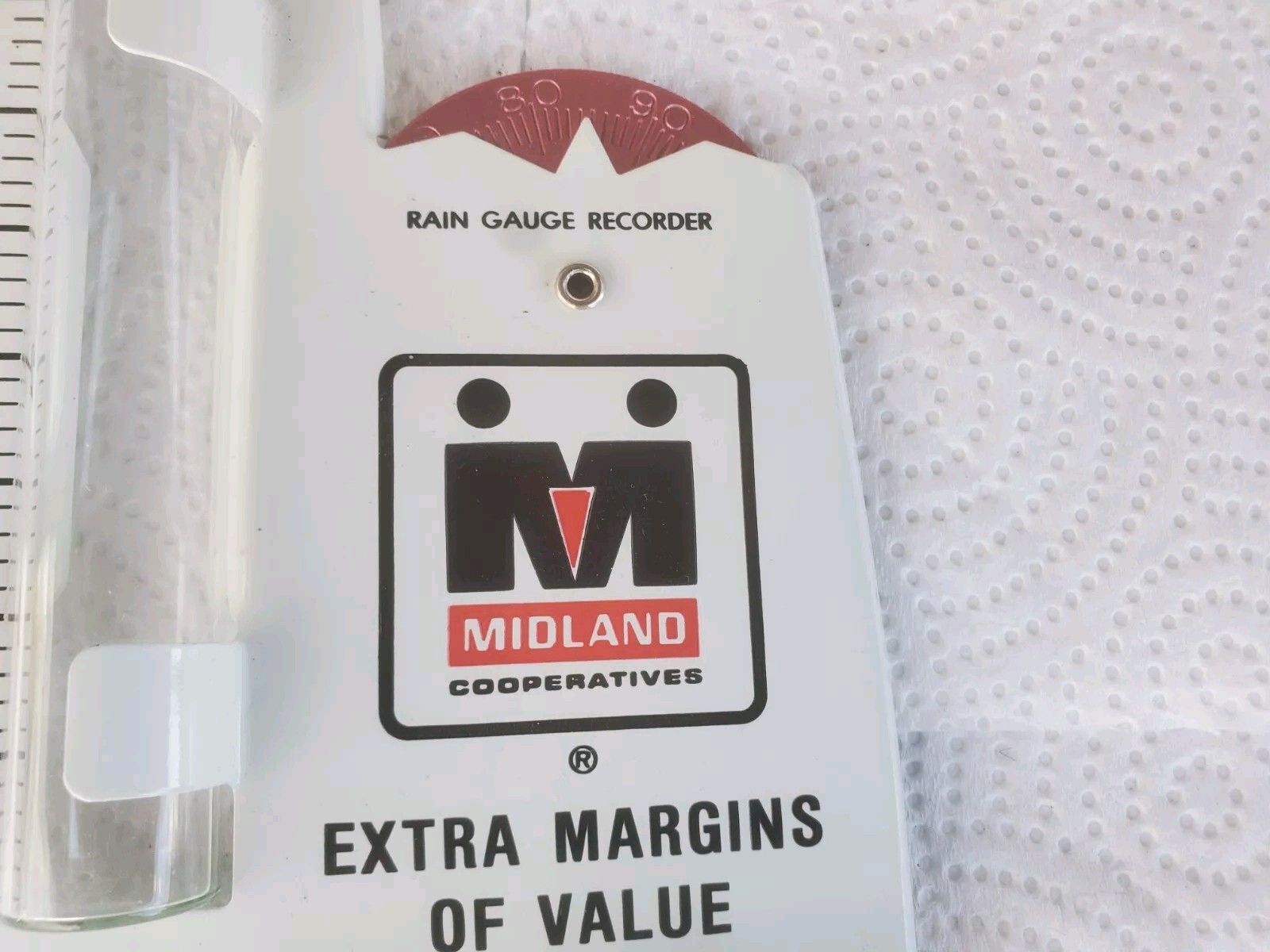 Metal Rain Guage Midland Cooperative Extra Margins Of Value Farm Grain Feed Seed