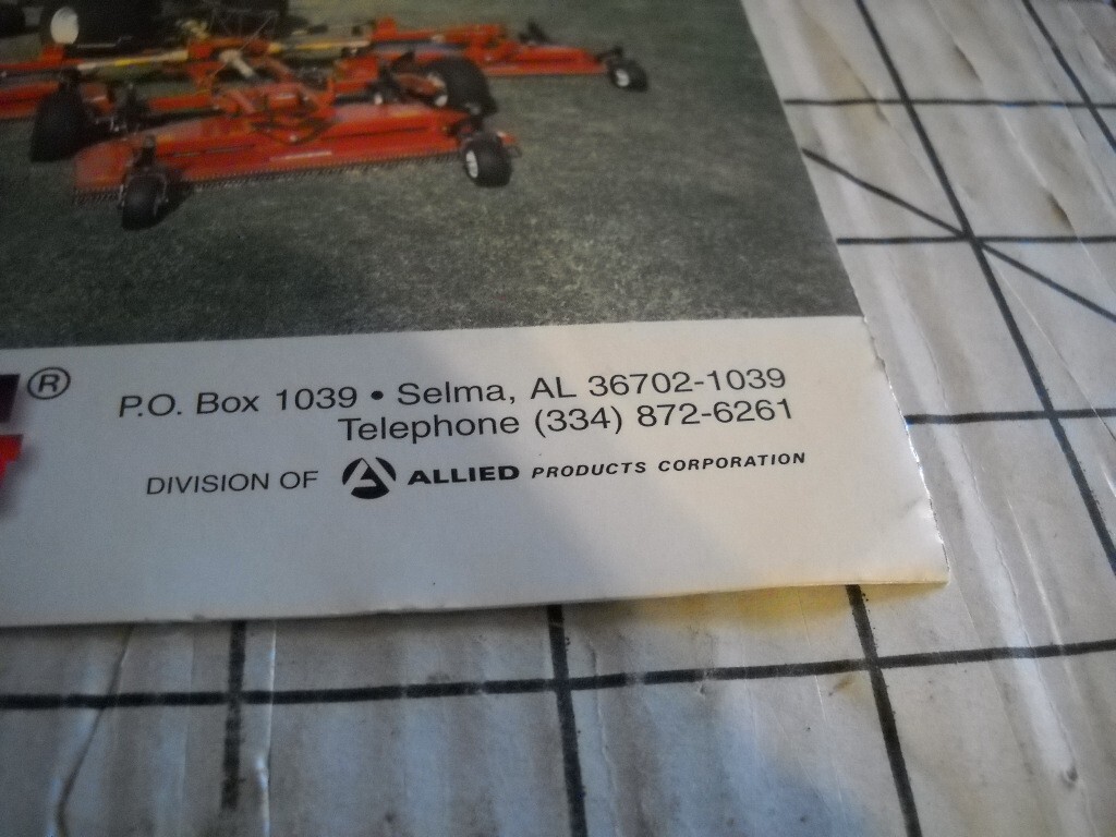 Original OEM OE Bush Hog Tri-Deck Finishing Mowers Sales Brochure