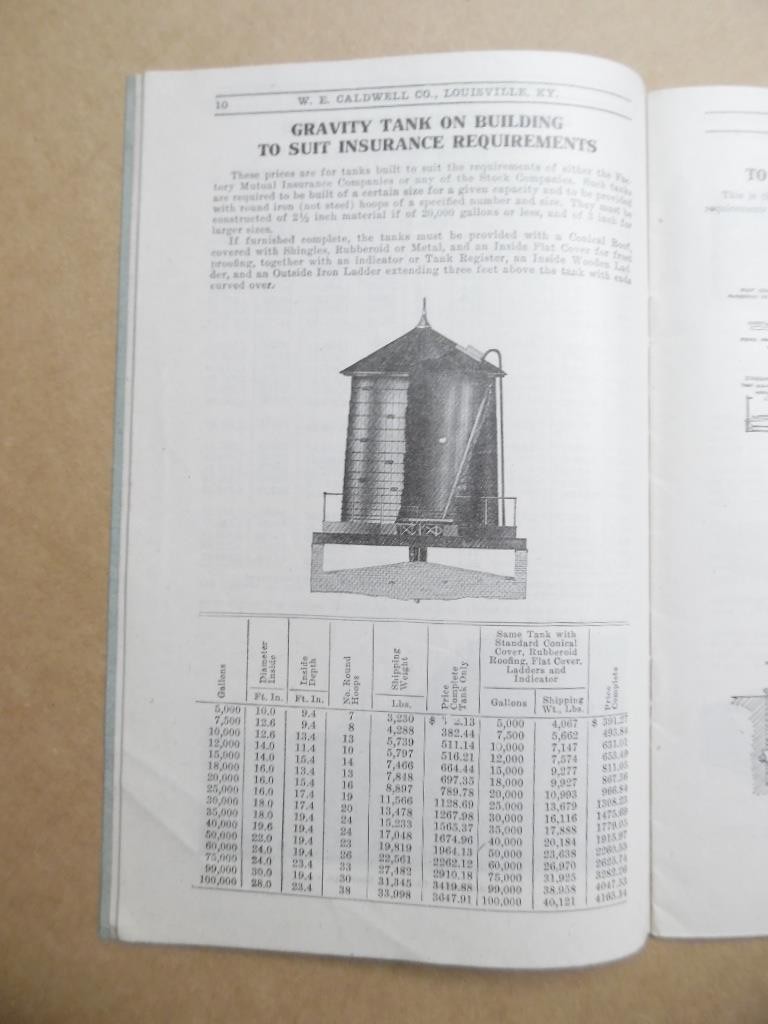 1919 W.D. Caldwell Co. Water Tank Tower Catalog Louisville Kentucky Antique VG