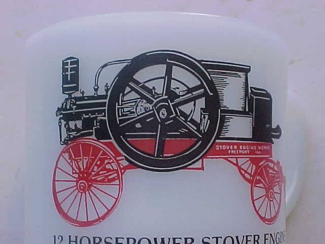 Stephenson Co Antique Engine Club STOVER ENGINE Coffee Cup Freeport IL 1979 hit