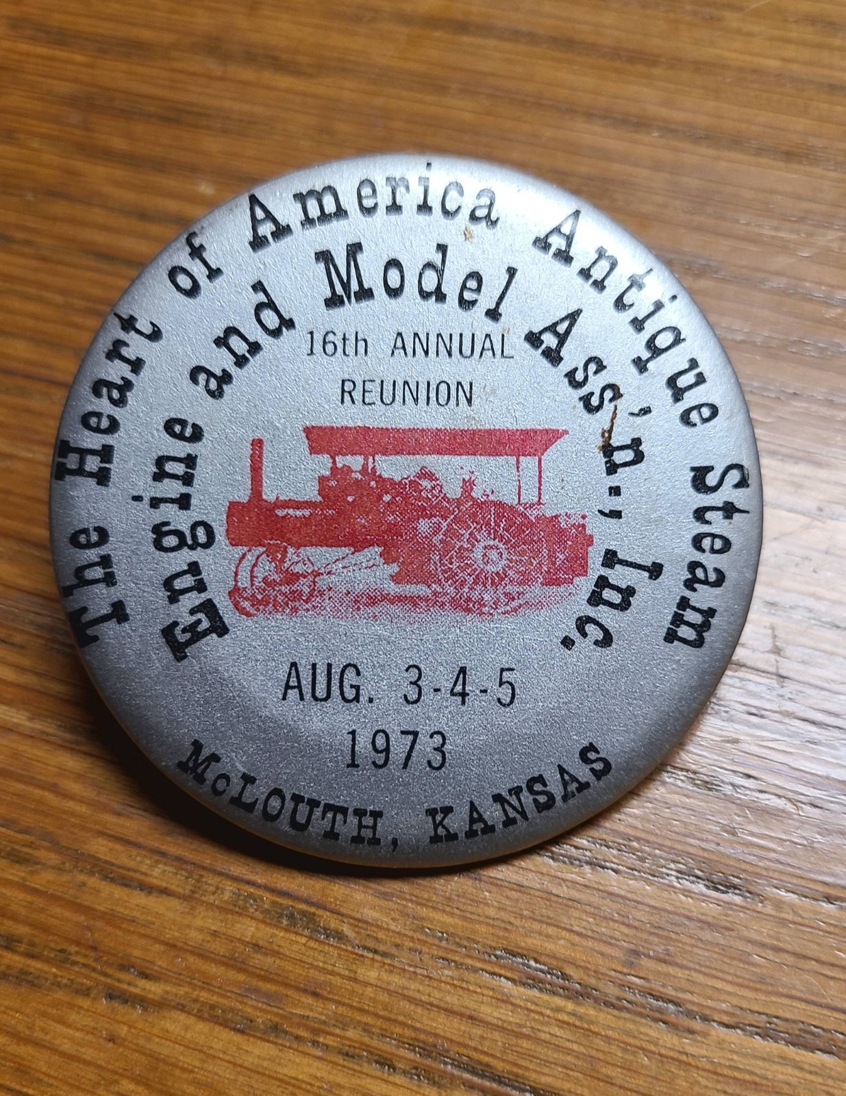 Vintage Heart of America Antique Steam Engine & Model… McLouth Kansas Buttons