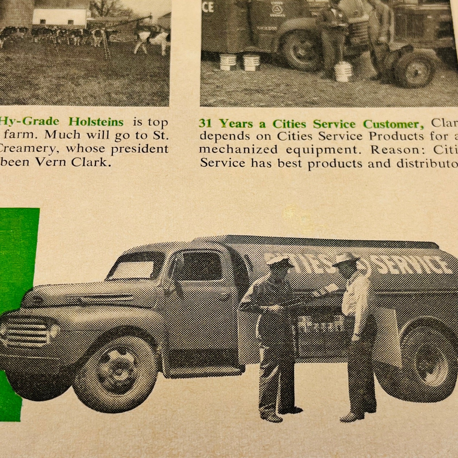 Vintage Advertisement CITIES SERVICE Quality Petroleum Peoducts for Farmers AA1