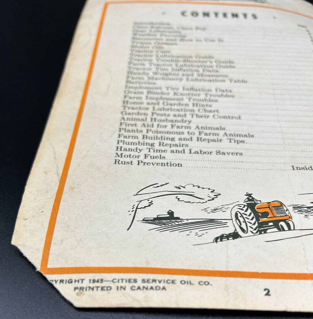 1945 Farm Facts Book-Cities Service Oils- Bonus Cheat Sheet for Measuring Cattle