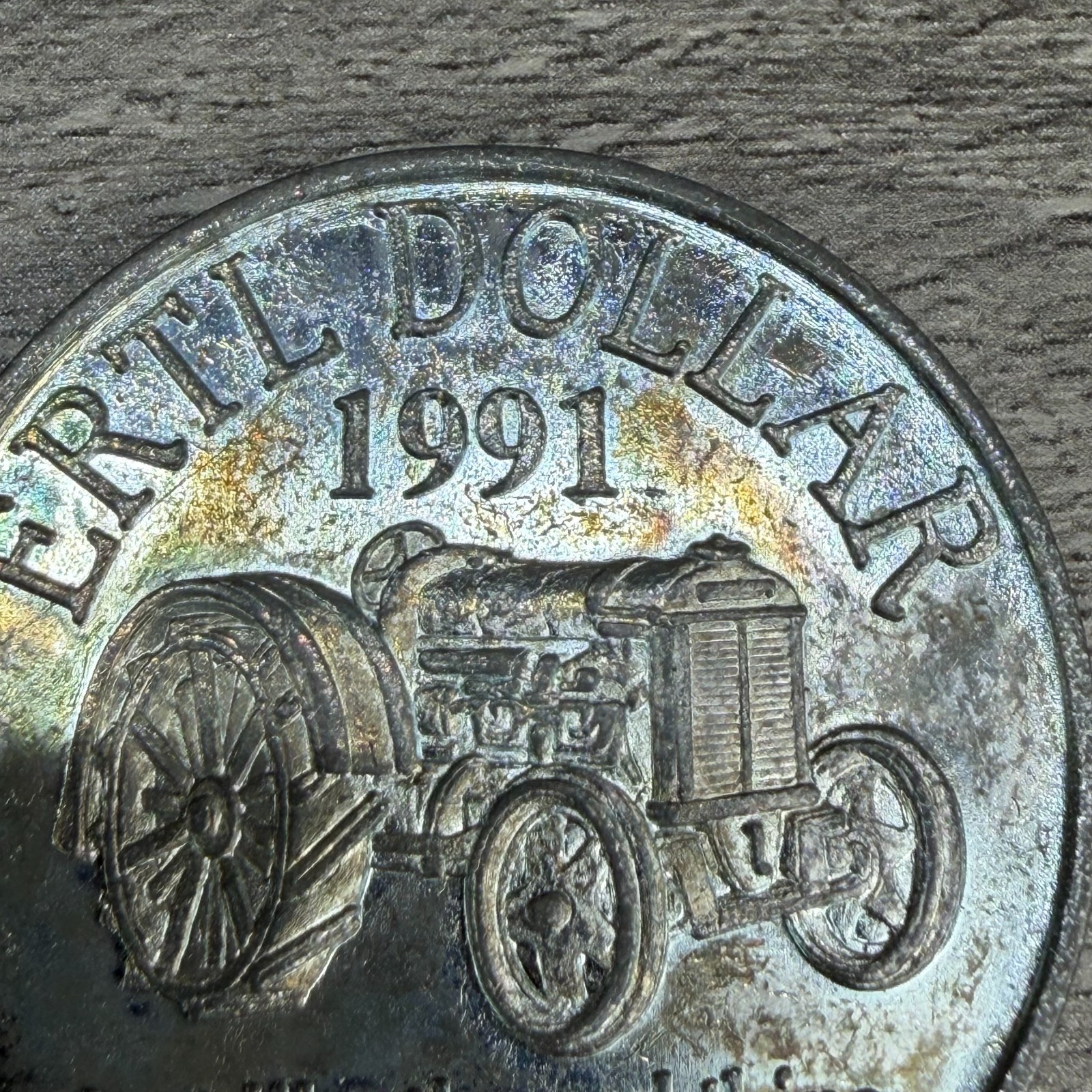 Vtg 1991 ERTL Dollar Tractor Coin Token Farm Toy Promo Commemorative Piece