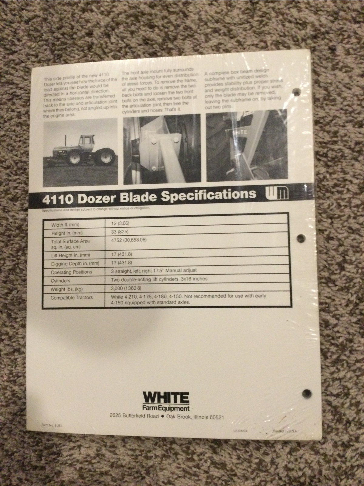 Full Bundle Of White Farm Equipment “new 4110 Dozer Blade” Tractors Brochure