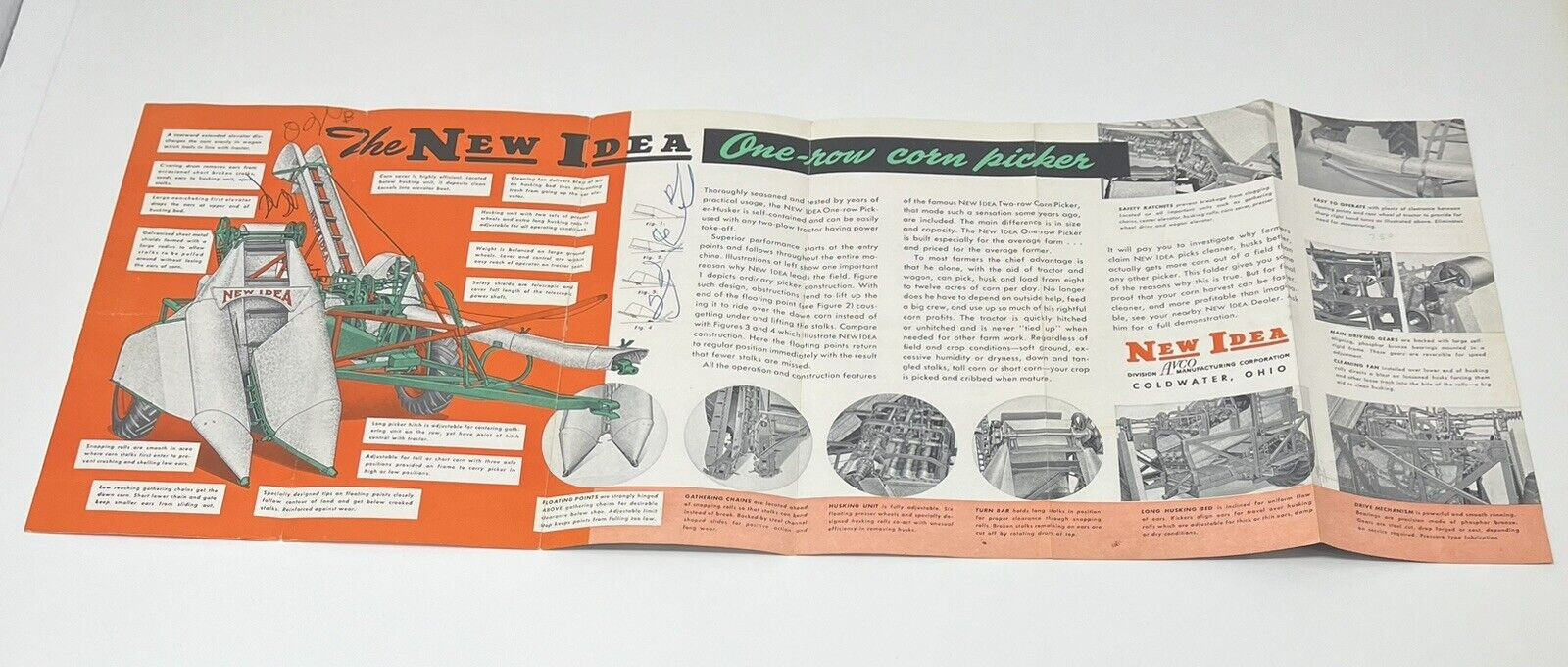 1930&rsquo;s New Idea One Row Corn Picker Brochure Booklet Pamphlet