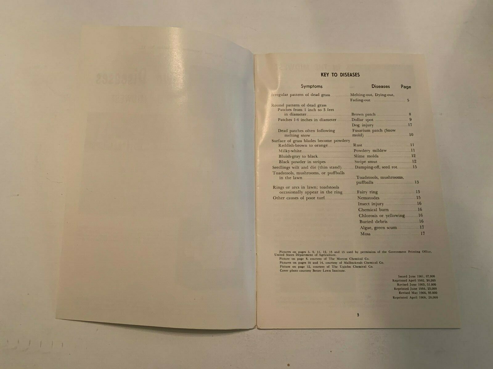 1968 Lawn Diseases In The Midwest Cooperative Extension Services Iowa Booklet