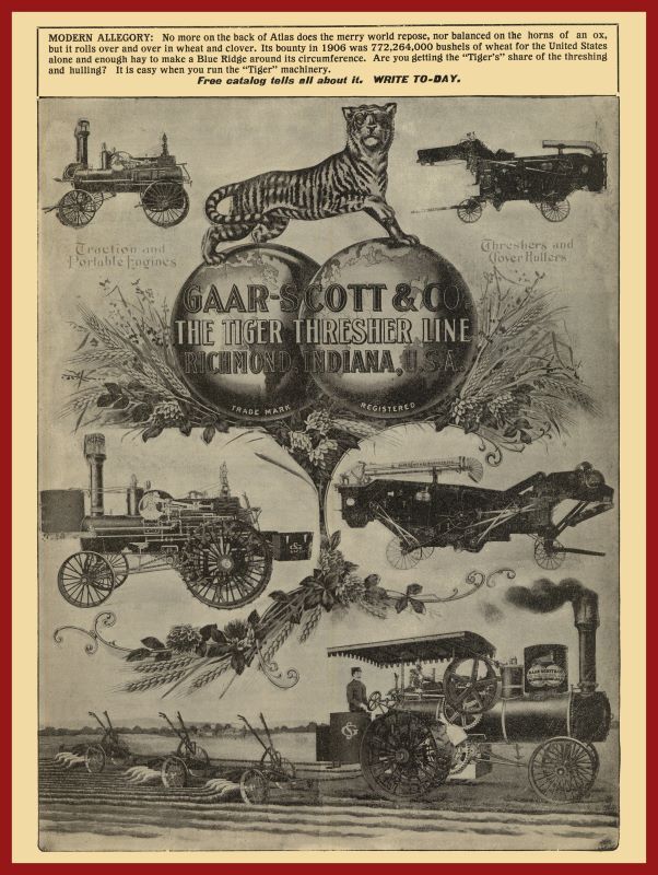 1907 Gaar Scott & Co. NEW Metal Sign: Traction & Portable Engine, Threshers