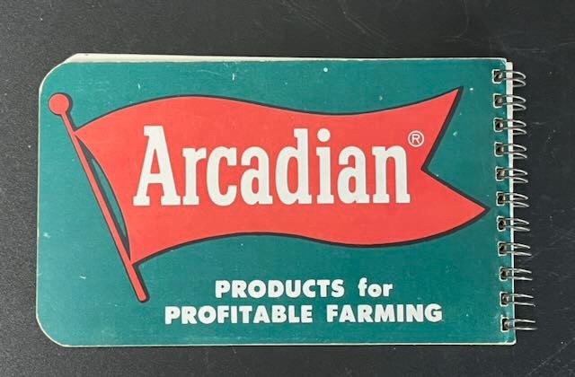 Vintage Arcadian Fertilizer Advertising Spiral Memo Notebook Farm Ag Ephemera