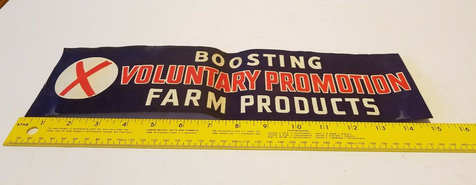 Vintage BOOSTING Voluntary Promotion FARM PRODUCTS Bumper STICKER Farmer Decal
