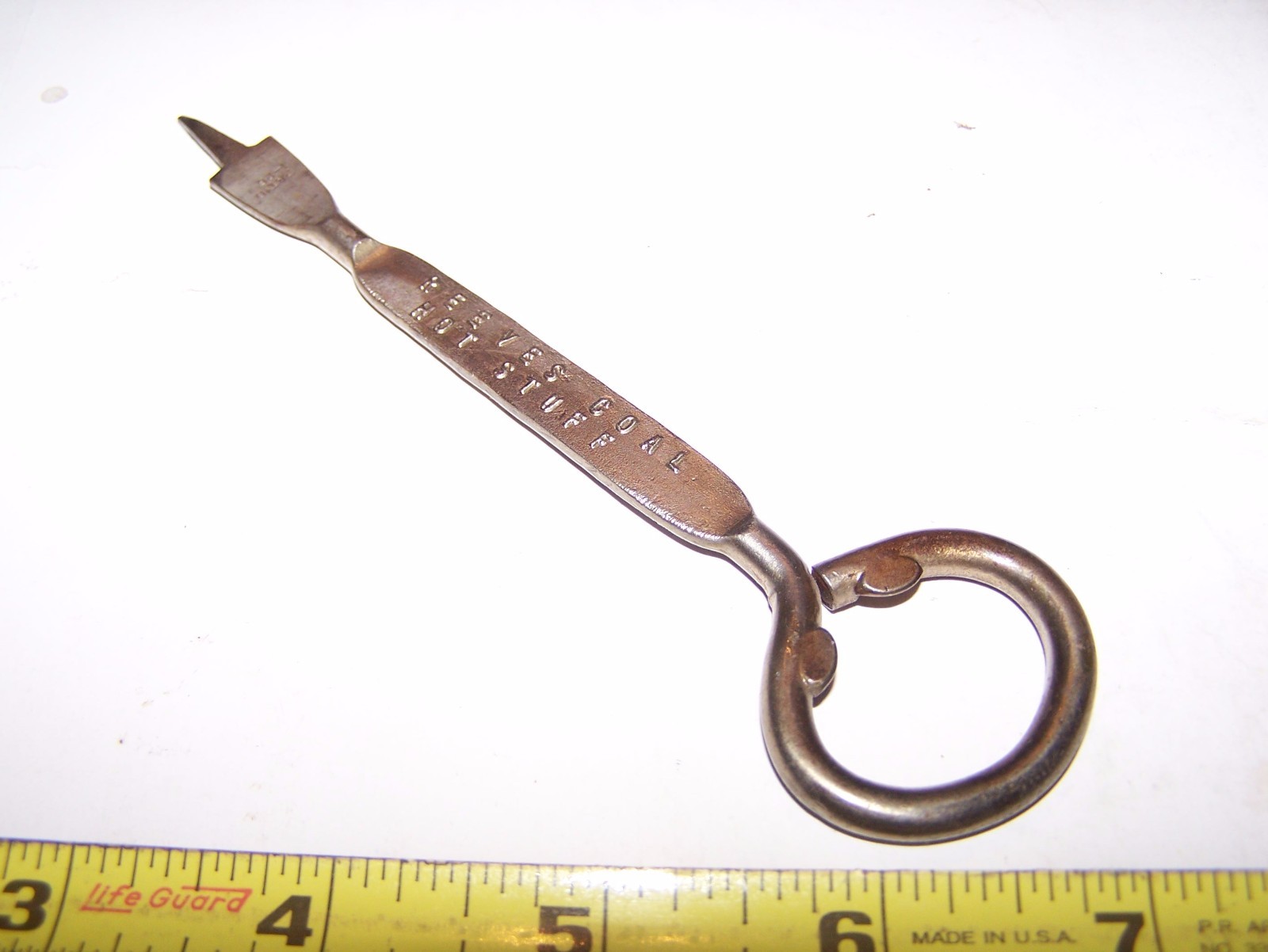 Old REEVES COAL Milk Bottle Opener Steam Tractor Hit Miss Gas Engine Oiler NICE!