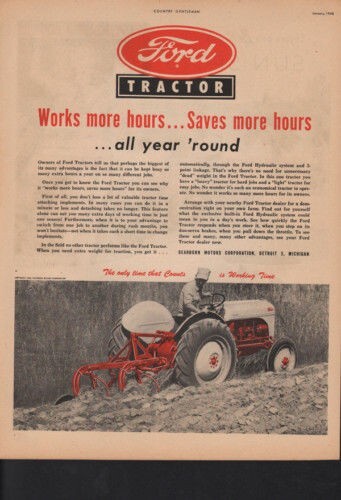 1948 DEARBORN MOTOR FORD TRACTOR FARM PLOW ENGINE AGRICULTURE DETROIT AD 10393