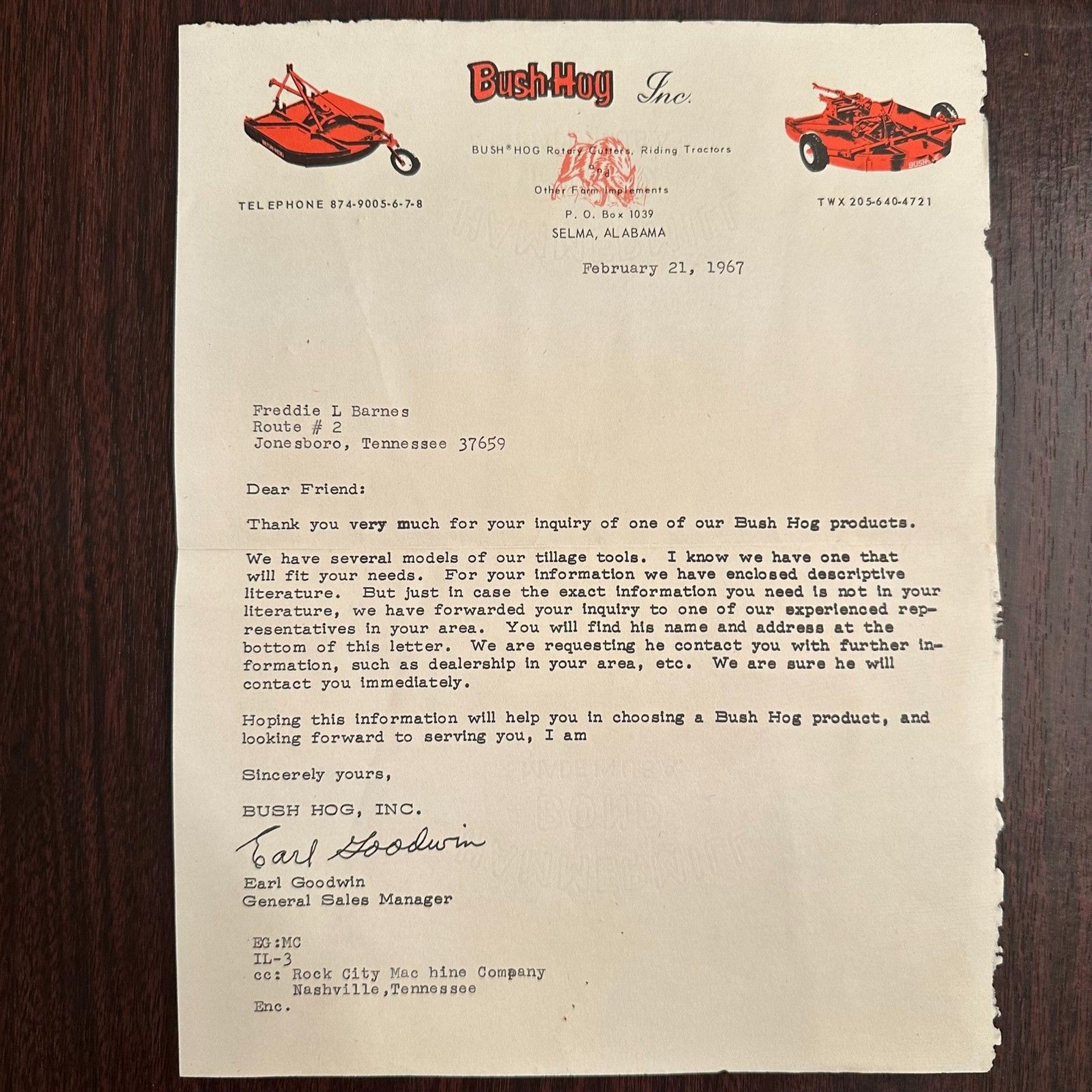 1967 Bush Hog Little Giants Tractor Brochure & Sales Letter | VTG Farm Ephemera