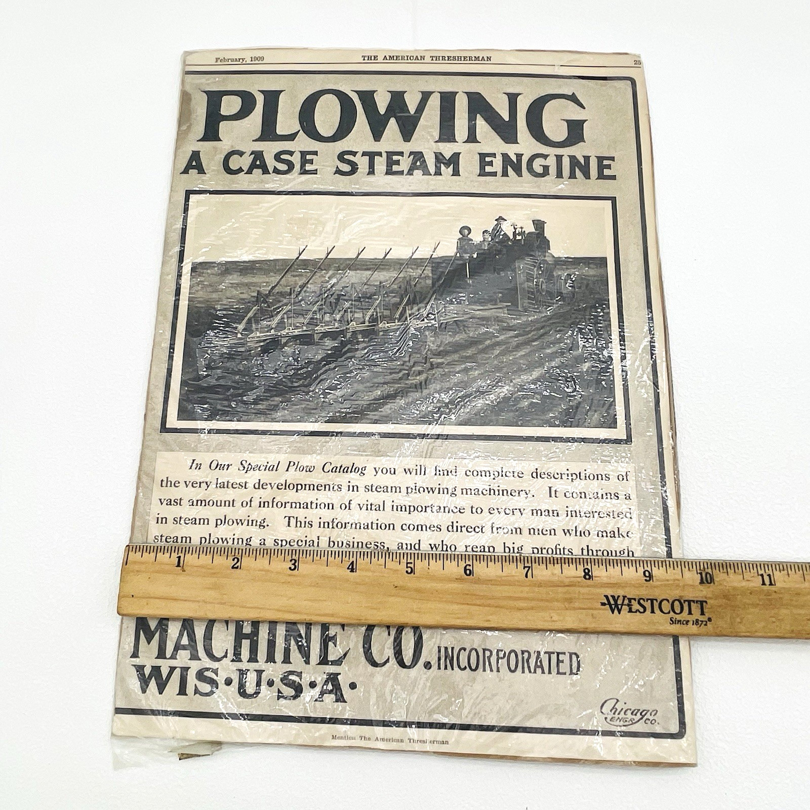 Lot of 3 Vintage 1909 Farm Machine Magazine Ads Feb The American Thresherman