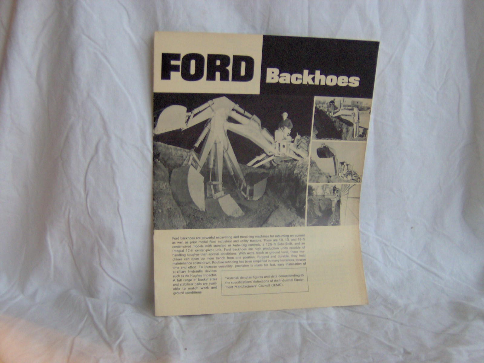 FORD MOTOR COMPANY BACKHOES SALES BROCHURE FLYER AD VERY DETAILED FARM TRACTOR
