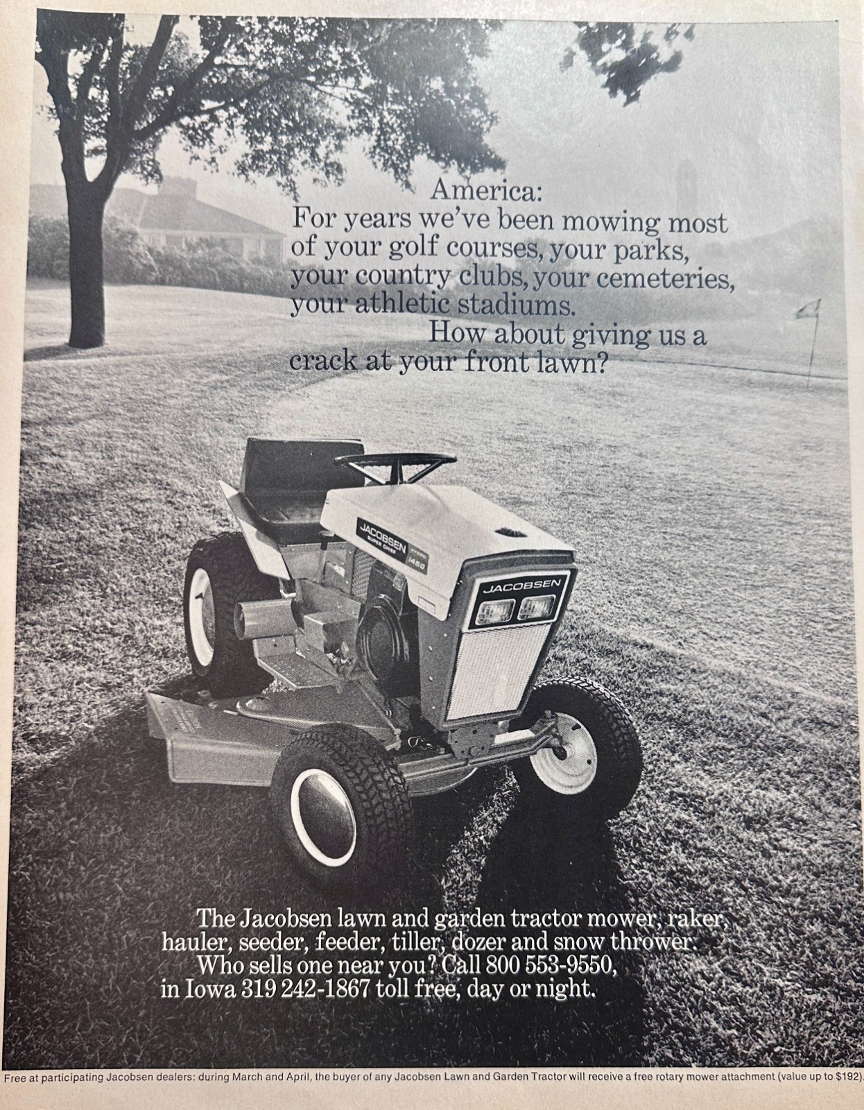 1963-ish Jacobsen Super Chef Riding Law Mower Vintage Ad #1535