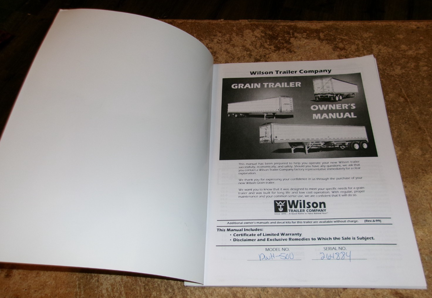 2009 wilson grain trailer owners manual in nice shape used