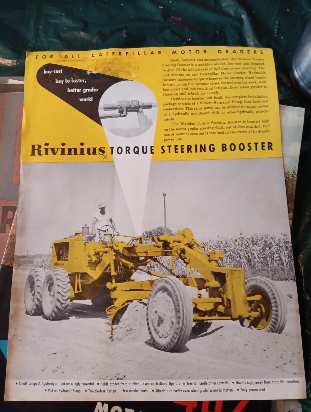 Vintage Rivinius Torque Steering Booster Flyer Brochure The Highway Equipment Co