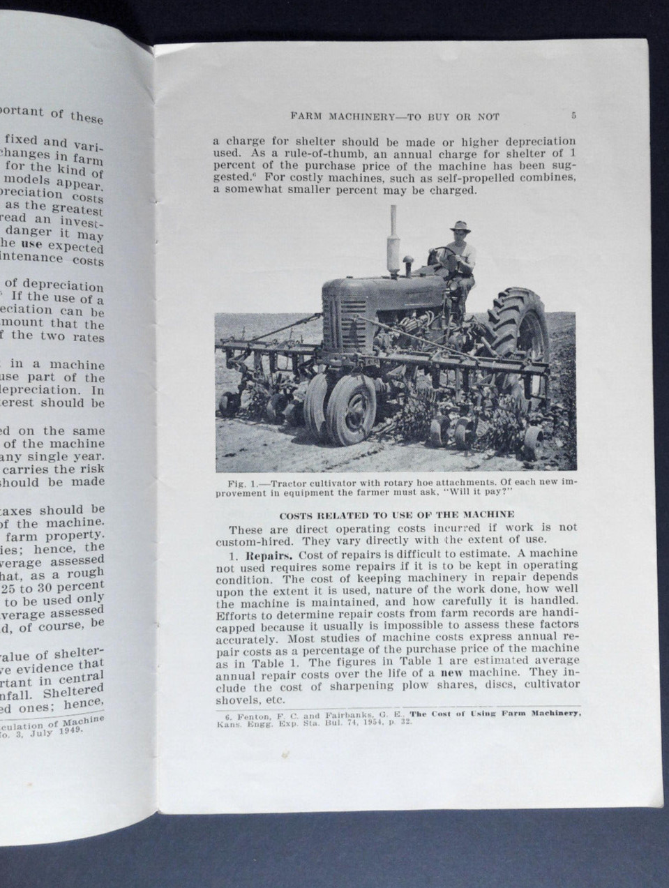 Farm Machinery Buy or not to Buy Booklet Kansas State College Manhattan Kansas