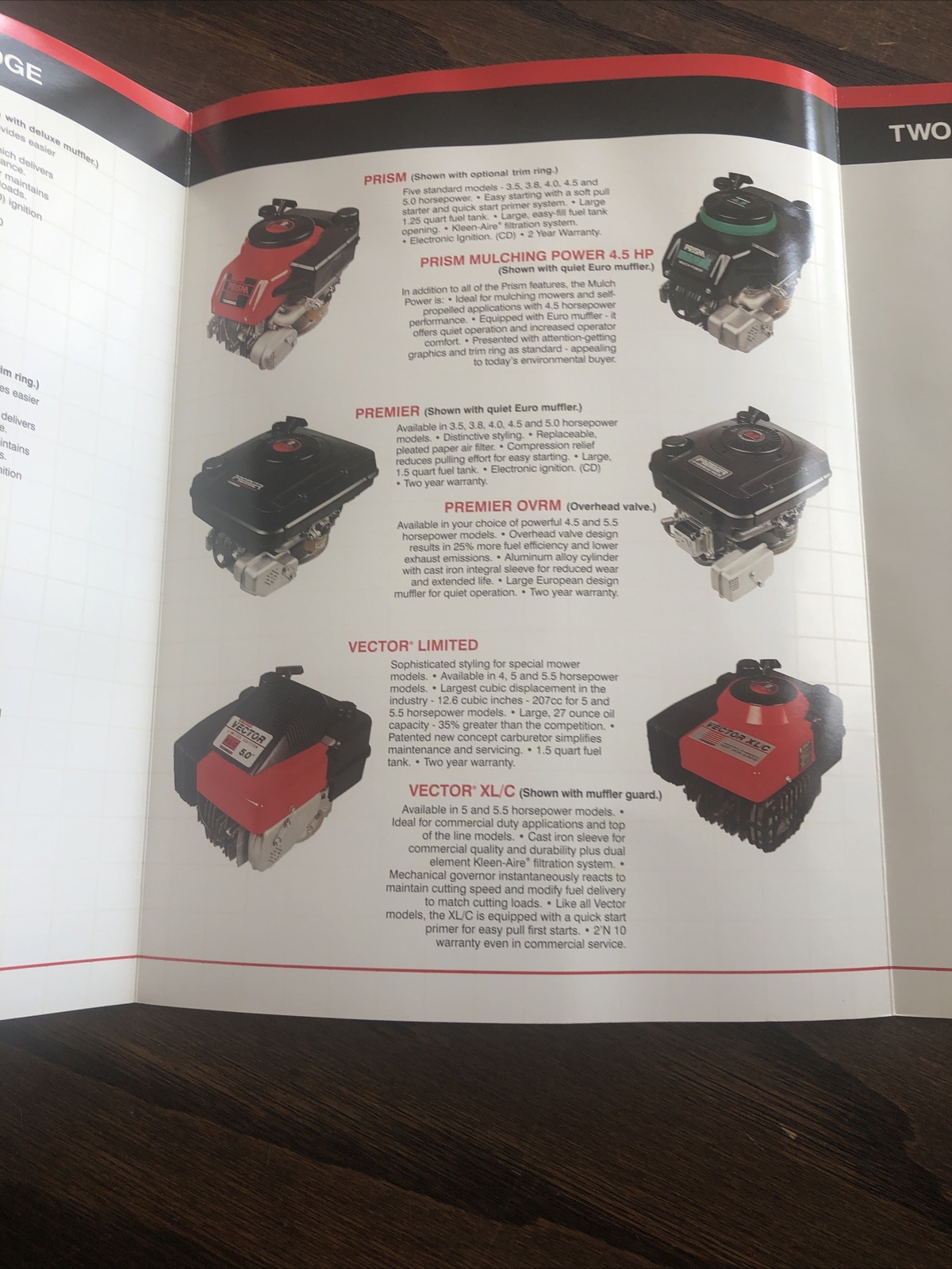 Tecumseh Rotary Mower Engine Line Tecumseh Engines vintage brochure 4-color 1992