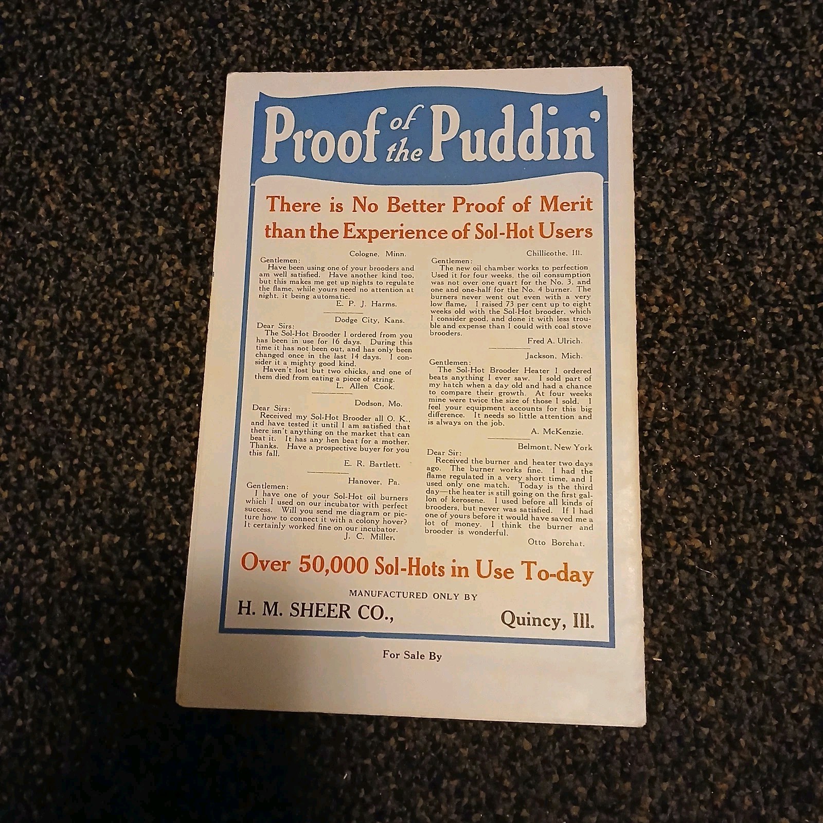 Vintage Sol Hot Heater Brooder Incubator Ads Flyers HM Sheer Dairy Ephemera 50s