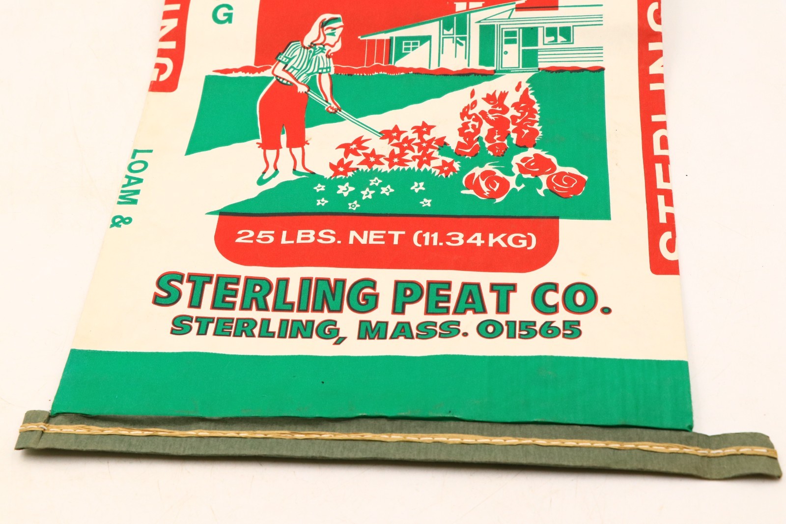Vintage Sterling Peat Co. Mass MA Loam Bag 25 lb Unused Advertising Lot Of 2