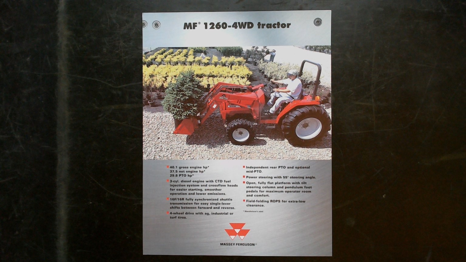 Massey Ferguson MF 1260-4WD Tractor Vintage Brochure Specs Flyer