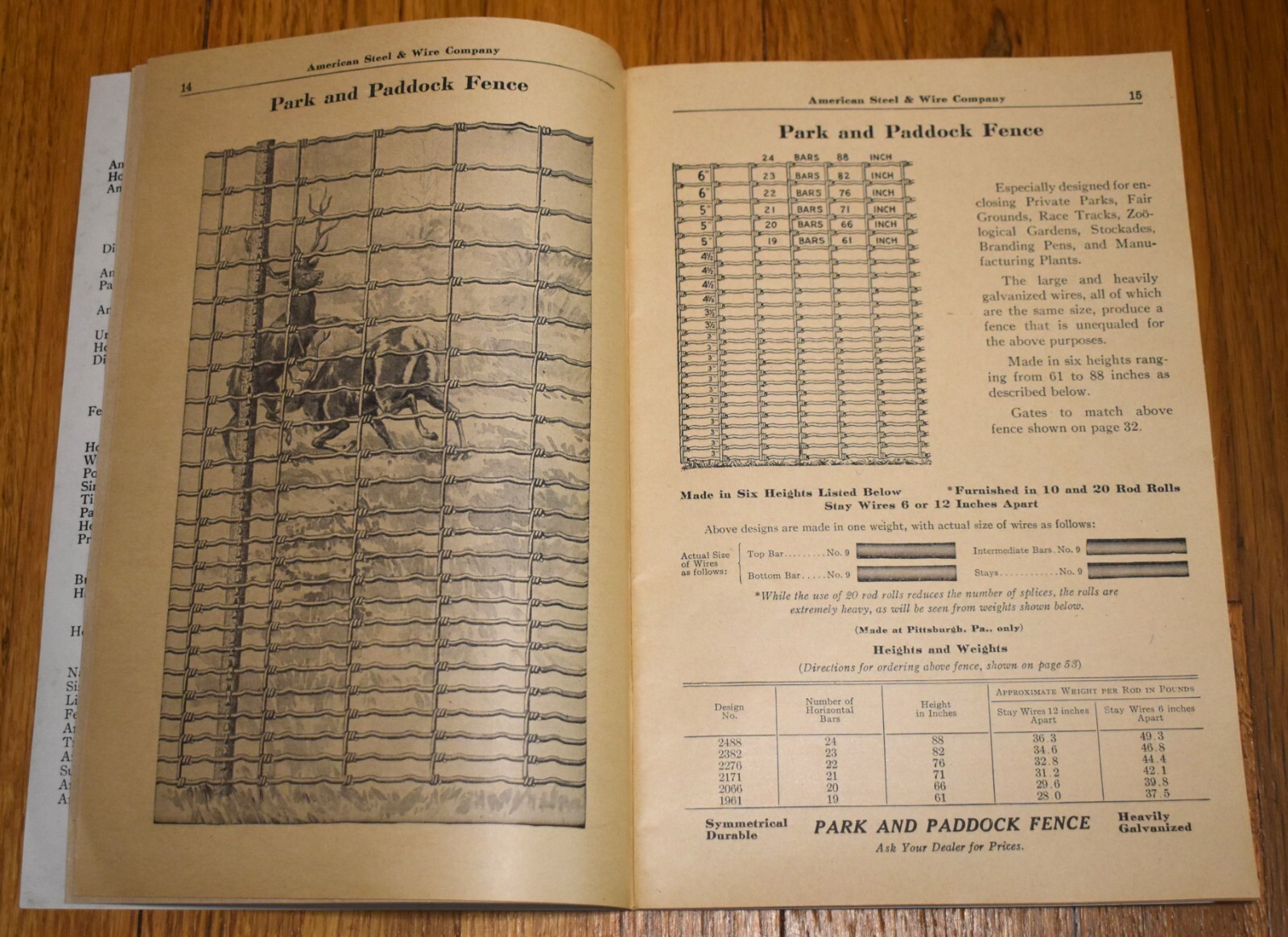 Vintage 1921 American Steel & Wire Farm Hog Sheep Cattle Fence Catalog Book