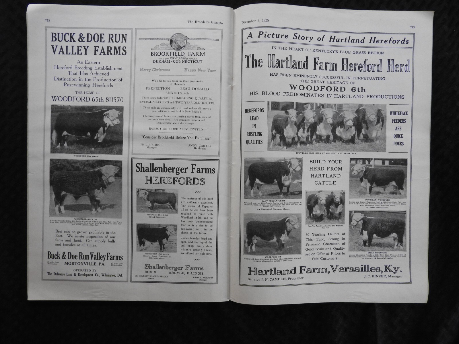 1925 Breeder&rsquo;s Gazette Magazine – cattle rancher farmer horse show VERY GOOD