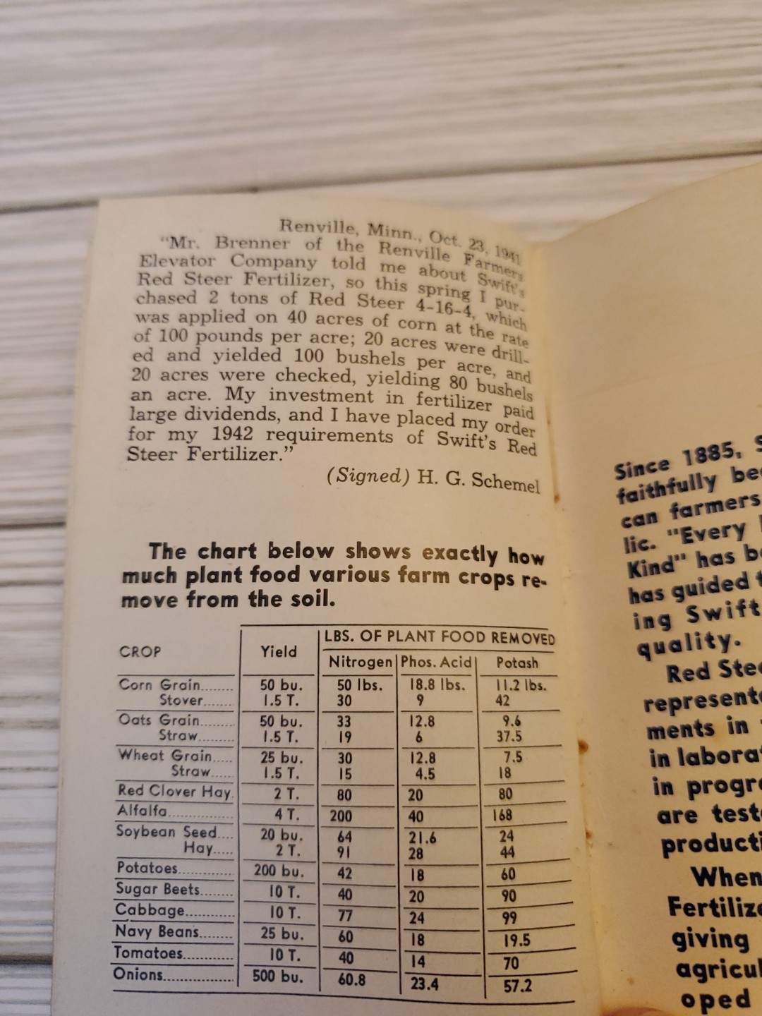 1942 Swift&rsquo;s Red Steer Fertilizers Guide & Memo Book Unused 3&Prime;x5&Prime;