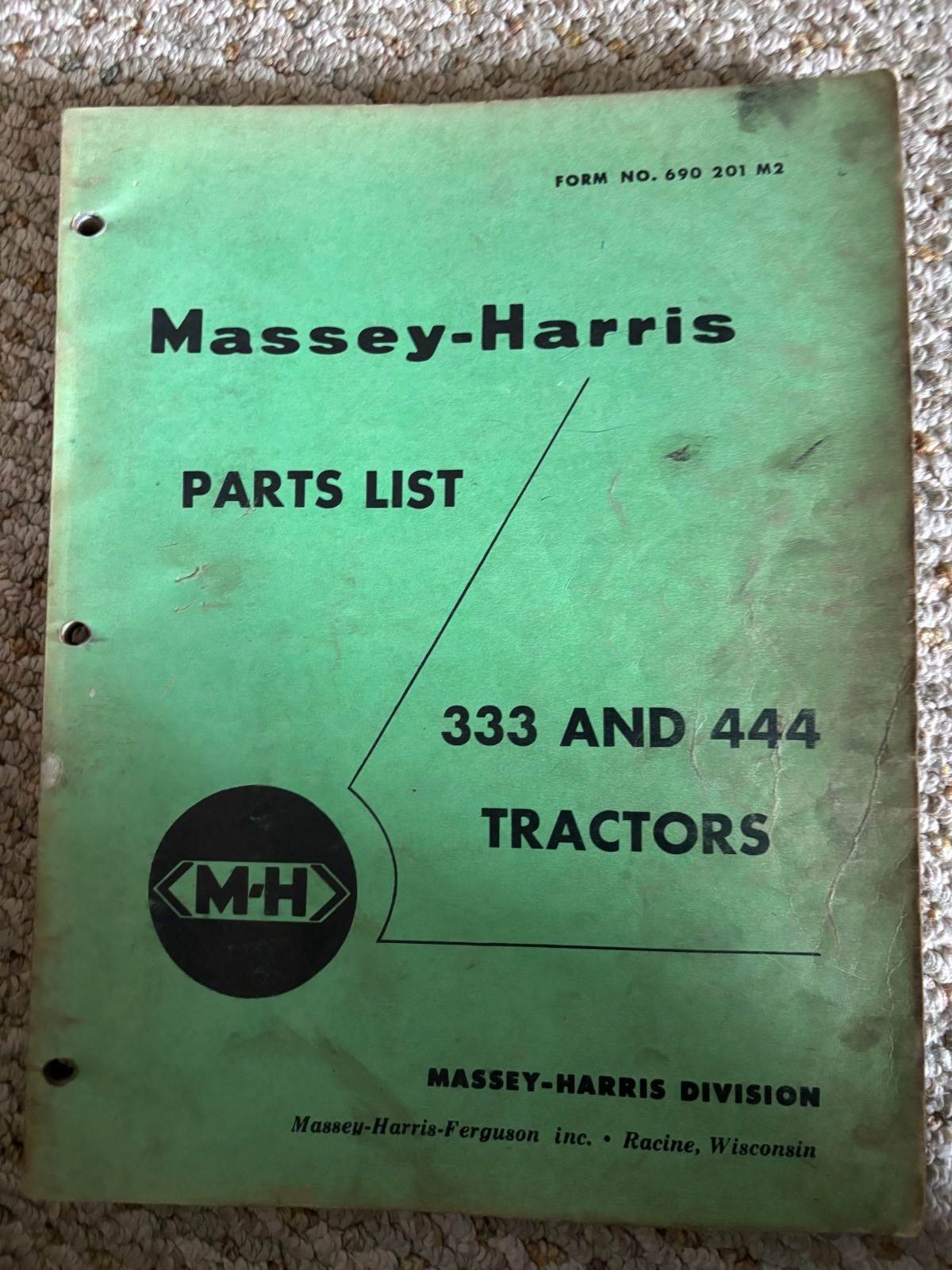 Massey Harris 333 444 Tractor Parts Book Manual AMIL26