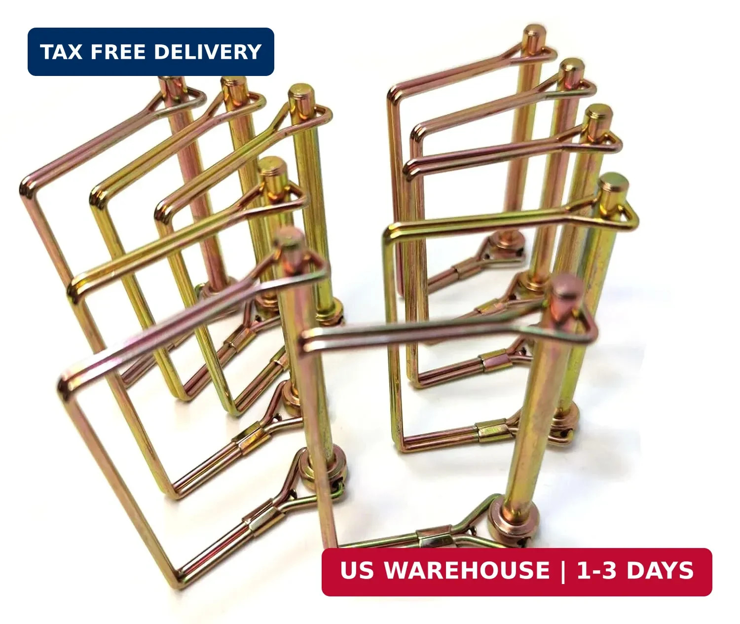 Wire Lock Pin, Trailer Coupler Pin,Hitch pin,1/4 Inch, 10 Pieces, Square, Gold